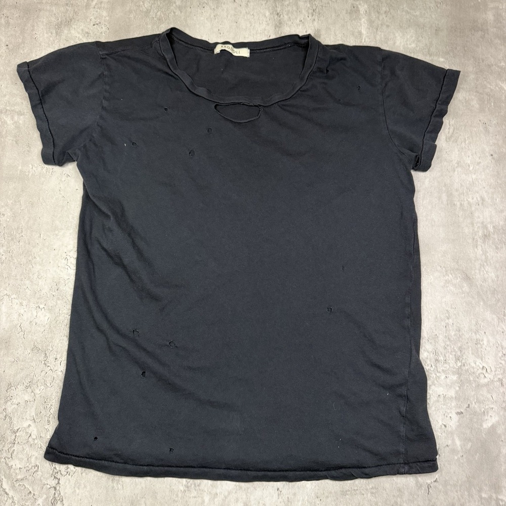 Ragdoll LA Distressed Vintage Tee Black T-Shirt Women’s Size Small Shirt